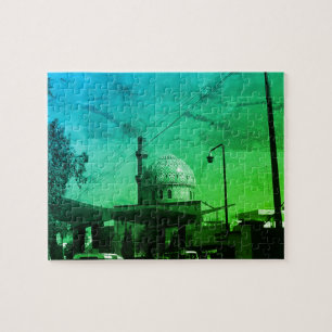 Antike irakische Bagdad-Tankstelle an der Moschee Puzzle