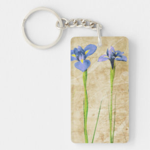 Antike Iris - Vintager Iris-Hintergrund fertigen Schlüsselanhänger