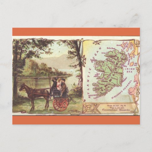Antike Irlandkarte Postkarte (Vorderseite)
