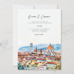 Antike Italien Florenz Landschaft Hochzeit Einladung
