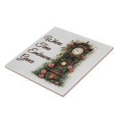 Antike Ivy Rose Standuhr Fliese (Seite)