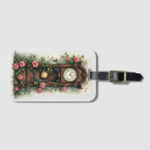 Antike Ivy Rose Standuhr Gepäckanhänger (Vorderseite (Horizontal))