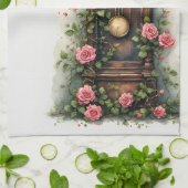 Antike Ivy Rose Standuhr Geschirrtuch (Gefaltet)
