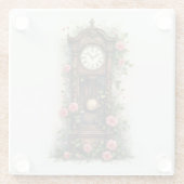 Antike Ivy Rose Standuhr Glasuntersetzer (Rückseite)