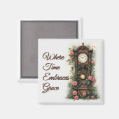 Antike Ivy Rose Standuhr Magnet (Vorderseite/Rückseite)