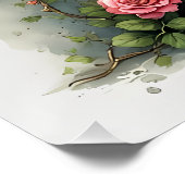 Antike Ivy Rose Standuhr Poster (Ecke)