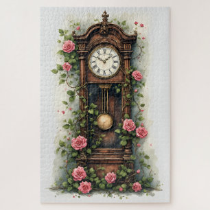 Antike Ivy Rose Standuhr Puzzle