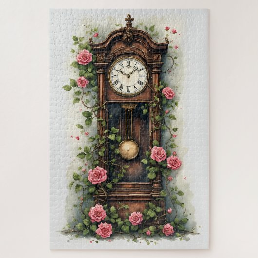 Antike Ivy Rose Standuhr Puzzle (Vertikal)