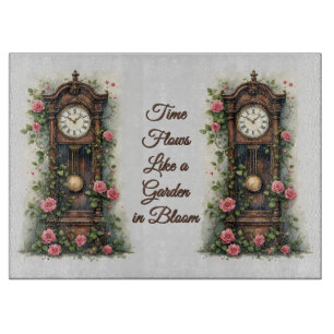 Antike Ivy Rose Standuhr Schneidebrett