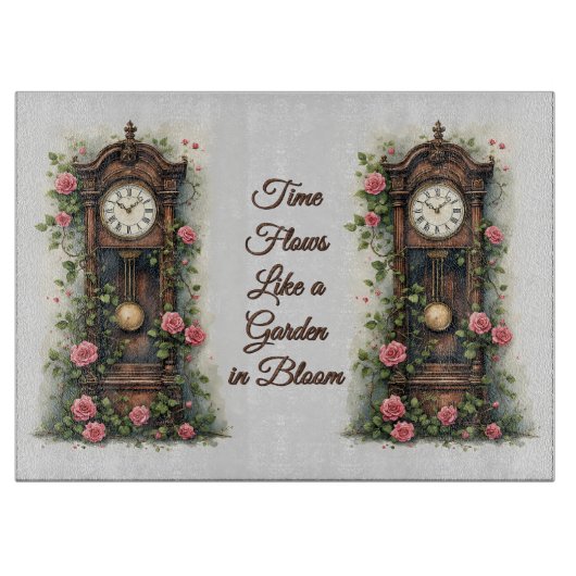 Antike Ivy Rose Standuhr Schneidebrett (Vorderseite)