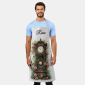 Antike Ivy Rose Standuhr Schürze (Getragen)