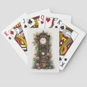 Antike Ivy Rose Standuhr Spielkarten