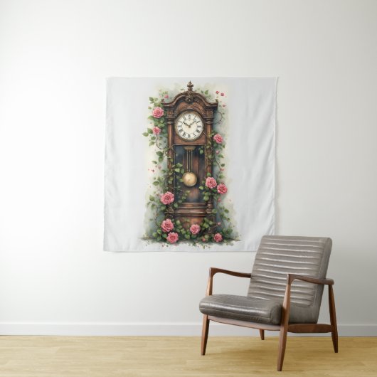 Antike Ivy Rose Standuhr Wandteppich (Beispiel)