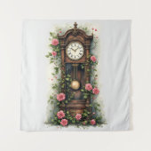 Antike Ivy Rose Standuhr Wandteppich (Vorderseite)