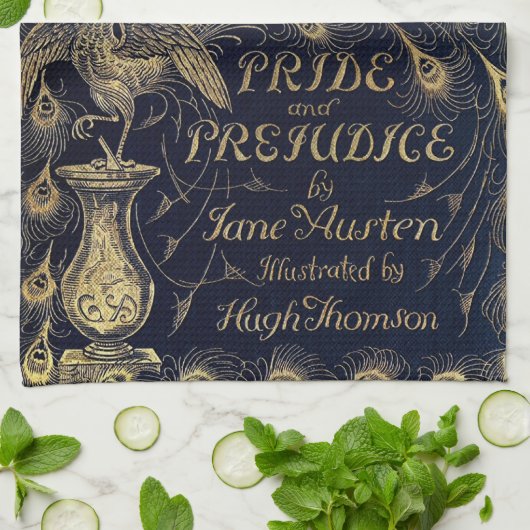 Antike Jane Austen Pride and Prejudice Peacock Geschirrtuch (Gefaltet)