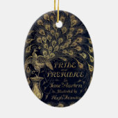 Antike Jane Austen Pride and Prejudice Peacock Keramikornament (Hinten)