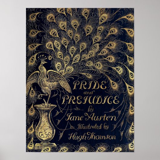 Antike Jane Austen Pride and Prejudice Peacock Poster (Vorne)