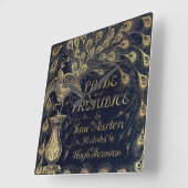 Antike Jane Austen Pride and Prejudice Peacock Quadratische Wanduhr (Winkel)