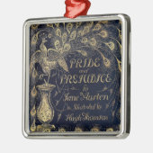 Antike Jane Austen Pride and Prejudice Peacock Silbernes Ornament (Links)