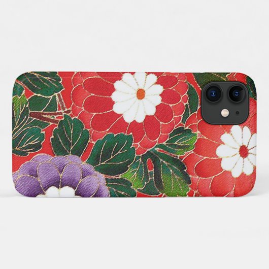 Antike Japanisch Brocade Deep Red Case-Mate iPhone Hülle (Rückseite (Horizontal))