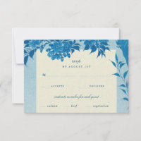 Antike Japanische Blaue Kirschblossom Rsvp-Karte