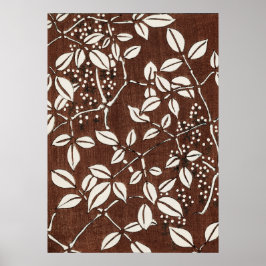 Antike japanische Holzblock Bambus Print Poster