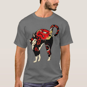 Antike japanische Holzblock-Druckkiste mit Blume T T-Shirt