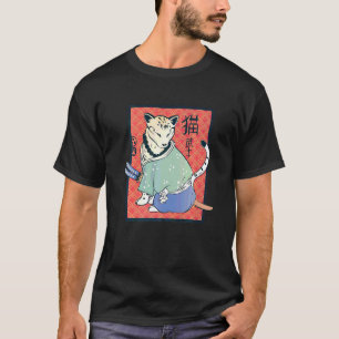 Antike japanische Katze Vintage klassische Ninja-K T-Shirt