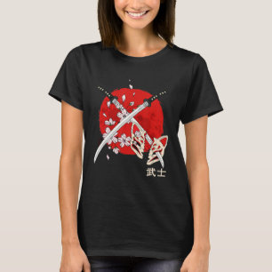 Antike japanische Kirschblüten-Samurai-Katana-Schw T-Shirt