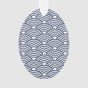 Antike japanische Seigaiha-Wellen Ornament