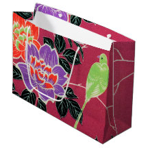 Antike japanische Vogel- und Blumenmotive