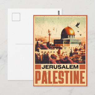 Antike Jerusalem Al-Aqsa-Moschee Kuppel des Felsen Postkarte