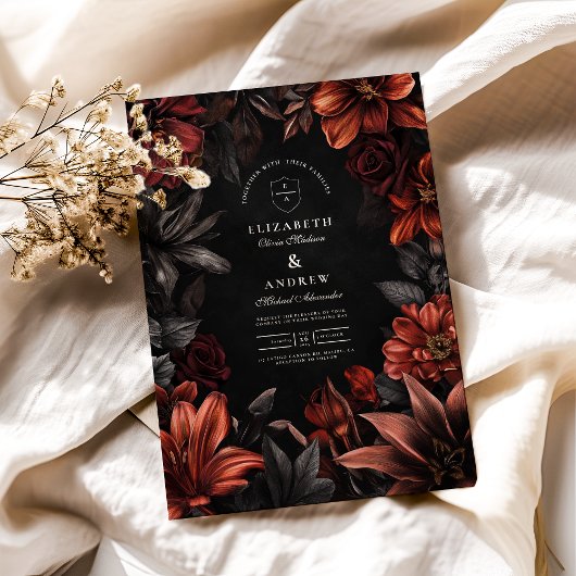 Antike Jugendstil-Hochzeit Einladung