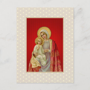 Antike Jungfrau Maria mit Jesus Postkarte