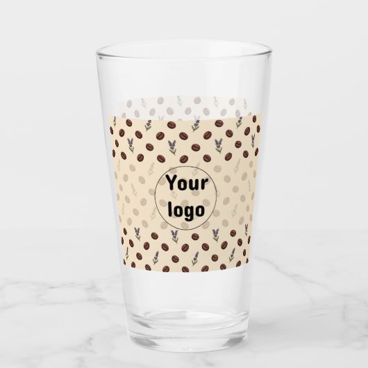 Antike Kaffebohnen und Lavendel nahtloses Muster Glas (Vorderseite)