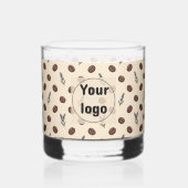 Antike Kaffebohnen und Lavendel nahtloses Muster Whiskyglas (Vorderseite)