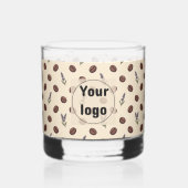 Antike Kaffebohnen und Lavendel nahtloses Muster Whiskyglas (Rückseite)