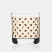 Antike Kaffebohnen und Lavendel nahtloses Muster Whiskyglas (Links)
