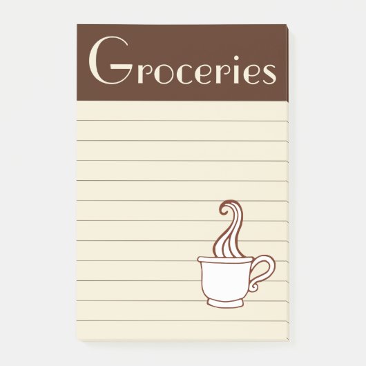 Antike Kaffee Einkaufsliste Post It Notizen (Vorderseite)