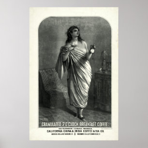 Antike Kaffee-Werbung von 1896 Poster