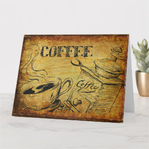 Antike Kaffeetasse alte Kaffeemühle Karte