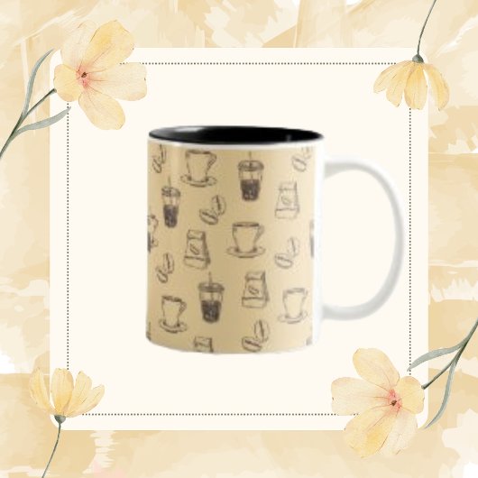 Antike Kaffeetasse mit Kaffebohnen-Muster