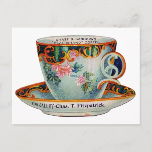 Antike Kaffeetasse Postkarte (Vorderseite)
