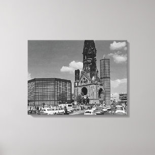 Antike Kaiser-Wilhelm-Gedächtniskirche in Berlin Leinwanddruck