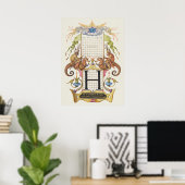 Antike Kalligrafie Poster (Heimbüro)