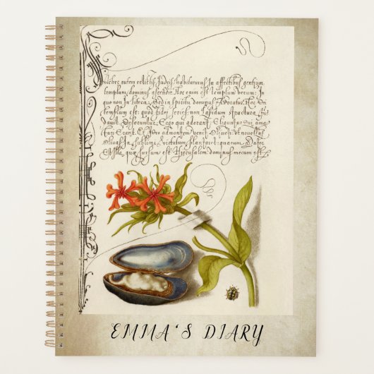 Antike Kalligrafie Text botanische Abbildung Planer (Vorderseite)