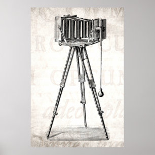 Antike Kamera - alte Kameras Fotografie Retro Poster