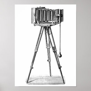 Antike Kamera - alte Kameras Fotografie Schwarz Poster