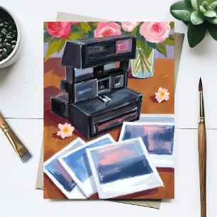 Antike Kamera Aquarell Nostalgische Malerei Postkarte