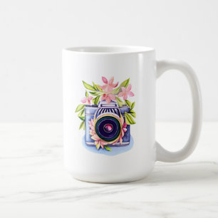 Antike Kamera Blumen Wasserflasche Kaffeetasse